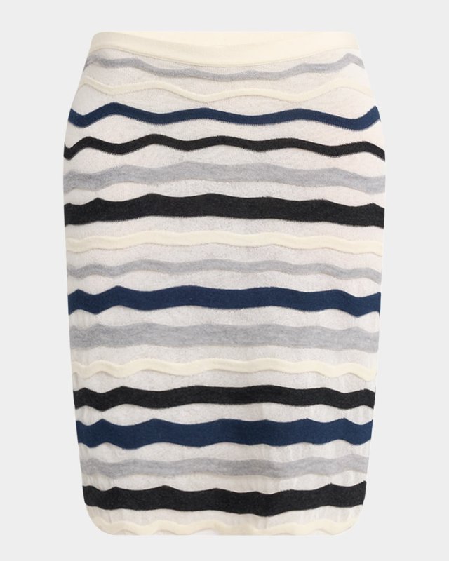 Zigzag Striped Knitwear Skirt